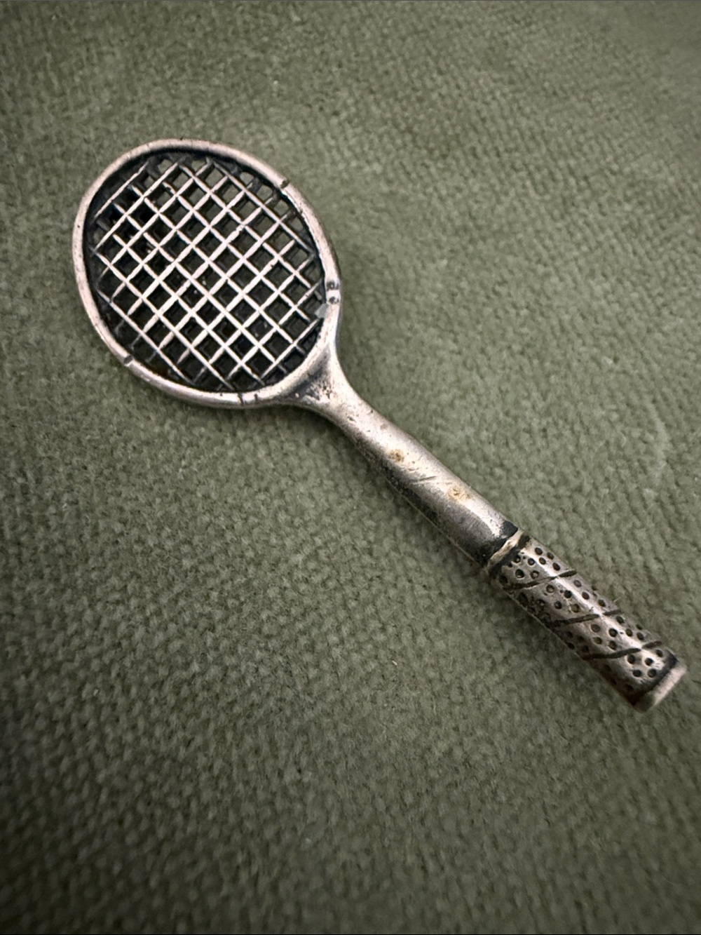 Vintage Silver Tennis Racket Pin